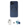 MARSİLYAN™- iPhone 12 Pro Kılıf Zirve Klasik Prime - Siyah 3D Antistatik Seramik Nano Ekran Koruyucu + Shine Kamera Lens - GS