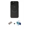 MARSİLYAN™- iPhone 12 Pro Kılıf Zirve Klasik Prime - Siyah 3D Antistatik Seramik Nano Ekran Koruyucu + Shine Kamera Lens Koruma Cam - SABE