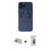 MARSİLYAN™- iPhone 12 Pro Kılıf Zirve Klasik Prime - Siyah 6D Mat Seramik Hayalet Nano Ekran Koruyucu + Rainbow Kamera Lens Koruma Cam - GD
