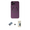 MARSİLYAN™- iPhone 12 Pro Kılıf Zirve Klasik Prime - Siyah 6D Mat Seramik Hayalet Nano Ekran Koruyucu + Metal Kamera Lens Koruma Cam - KI