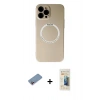 MARSİLYAN™- iPhone 12 Pro Kılıf Zirve Klasik Prime - Siyah 6D Mat Seramik Hayalet Nano Ekran Koruyucu + Shine Kamera Lens Koruma Cam - PE