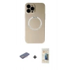 MARSİLYAN™- iPhone 12 Pro Kılıf Zirve Klasik Prime - Siyah 6D Mat Seramik Hayalet Nano Ekran Koruyucu + Renkli Kamera Lens Koruma Cam - PE