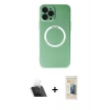 MARSİLYAN™- iPhone 12 Pro Kılıf Zirve Klasik Prime - Siyah 6D Mat Seramik Hayalet Nano Ekran Koruyucu + Kamera Lens Koruma Cam - SF