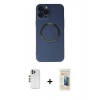 MARSİLYAN™- iPhone 12 Pro Kılıf Zirve Klasik Prime - Siyah 6D Mat Seramik Hayalet Nano Ekran Koruyucu + Shine Kamera Lens - GS