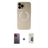 MARSİLYAN™- iPhone 12 Pro Kılıf Zirve Klasik Prime - Siyah 6D Mat Seramik Hayalet Nano Ekran Koruyucu + Neon Fosforlu Kamera Lens - TU