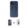 MARSİLYAN™- iPhone 12 Pro Kılıf Zirve Klasik Prime - Siyah 6D Mat Seramik Hayalet Nano Ekran Koruyucu + Neon Fosforlu Kamera Lens - TU
