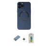 MARSİLYAN™- iPhone 12 Pro Kılıf Zirve Klasik Prime - Siyah Polymer Nano Ekran Koruyucu + Shine Kamera Lens Koruma Cam - GI