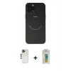 MARSİLYAN™- iPhone 12 Pro Kılıf Zirve Klasik Prime - Siyah Polymer Nano Ekran Koruyucu + Shine Kamera Lens - GD