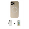 MARSİLYAN™- iPhone 12 Pro Kılıf Zirve Klasik Prime - Siyah Polymer Nano Ekran Koruyucu + Shine Kamera Lens - GS