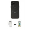 MARSİLYAN™- iPhone 12 Pro Kılıf Zirve Klasik Prime - Siyah Polymer Nano Ekran Koruyucu + Shine Kamera Lens - GS
