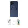 MARSİLYAN™- iPhone 12 Pro Kılıf Zirve Klasik Prime - Siyah Polymer Nano Ekran Koruyucu + Shine Kamera Lens - GS