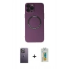 MARSİLYAN™- iPhone 12 Pro Kılıf Zirve Klasik Prime - Siyah Polymer Nano Ekran Koruyucu + Neon Fosforlu Kamera Lens - BZ