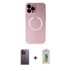 MARSİLYAN™- iPhone 12 Pro Kılıf Zirve Klasik Prime - Siyah Polymer Nano Ekran Koruyucu + Neon Fosforlu Kamera Lens - TU