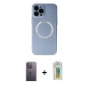 MARSİLYAN™- iPhone 12 Pro Kılıf Zirve Klasik Prime - Siyah Polymer Nano Ekran Koruyucu + Neon Fosforlu Kamera Lens - BZ