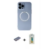 MARSİLYAN™- iPhone 12 Pro Kılıf Zirve Klasik Prime - Siyah Polymer Nano Ekran Koruyucu + Renkli Kamera Lens Koruma Cam - PE