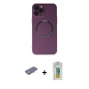 MARSİLYAN™- iPhone 12 Pro Kılıf Zirve Klasik Prime - Siyah Polymer Nano Ekran Koruyucu + Renkli Kamera Lens Koruma Cam - PE