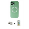 MARSİLYAN™- iPhone 12 Pro Kılıf Zirve Klasik Prime - Siyah Polymer Nano Ekran Koruyucu + Rainbow Kamera Lens Koruma Cam - GD