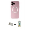 MARSİLYAN™- iPhone 12 Pro Kılıf Zirve Klasik Prime - Siyah Polymer Nano Ekran Koruyucu + Rainbow Kamera Lens Koruma Cam - GD