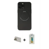 MARSİLYAN™- iPhone 12 Pro Kılıf Zirve Klasik Prime - Siyah Polymer Nano Ekran Koruyucu + Rainbow Kamera Lens Koruma Cam - GD