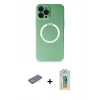 MARSİLYAN™- iPhone 12 Pro Kılıf Zirve Klasik Prime - Siyah Polymer Nano Ekran Koruyucu + Renkli Kamera Lens Koruma Cam - SI