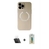 MARSİLYAN™- iPhone 12 Pro Kılıf Zirve Klasik Prime - Siyah Polymer Nano Ekran Koruyucu + Kamera Lens Koruma Cam - SF