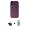 MARSİLYAN™- iPhone 12 Pro Kılıf Zirve Klasik Prime - Siyah Polymer Nano Ekran Koruyucu + Kamera Lens Koruma Cam - SF