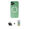 MARSİLYAN™- iPhone 12 Pro Kılıf Zirve Klasik Prime - Siyah Polymer Nano Ekran Koruyucu + Kamera Lens Koruma Cam - SF