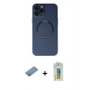 MARSİLYAN™- iPhone 12 Pro Kılıf Zirve Klasik Prime - Siyah Polymer Nano Ekran Koruyucu + Shine Kamera Lens Koruma Cam - GS