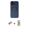 MARSİLYAN™- iPhone 12 Pro Kılıf Zirve Klasik Prime - Siyah Polymer Nano Ekran Koruyucu + Shine Kamera Lens Koruma Cam - SABE