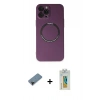 MARSİLYAN™- iPhone 12 Pro Kılıf Zirve Klasik Prime - Siyah Polymer Nano Ekran Koruyucu + Shine Kamera Lens Koruma Cam - SH