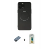 MARSİLYAN™- iPhone 12 Pro Kılıf Zirve Klasik Prime - Siyah Polymer Nano Ekran Koruyucu + Shine Kamera Lens Koruma Cam - SH
