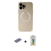 MARSİLYAN™- iPhone 12 Pro Kılıf Zirve Klasik Prime - Siyah Polymer Nano Ekran Koruyucu + Renkli Kamera Lens Koruma Cam - YL