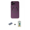 MARSİLYAN™- iPhone 12 Pro Kılıf Zirve Klasik Prime - Siyah Polymer Nano Ekran Koruyucu + Renkli Kamera Lens Koruma Cam - YL