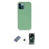 MARSİLYAN™- iPhone 12 Pro Kılıf Zirve Modern Özel Seri - Şeffaf 360 Full Body Arka Koruyucu + Metal Kamera Lens Koruma Cam - AKYL