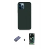MARSİLYAN™- iPhone 12 Pro Kılıf Zirve Modern Özel Seri - Şeffaf 360 Full Body Arka Koruyucu + Metal Kamera Lens Koruma Cam - GD