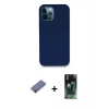 MARSİLYAN™- iPhone 12 Pro Kılıf Zirve Modern Özel Seri - Şeffaf 360 Full Body Arka Koruyucu + Metal Kamera Lens Koruma Cam - GD