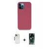 MARSİLYAN™- iPhone 12 Pro Kılıf Zirve Modern Özel Seri - Şeffaf 360 Full Body Arka Koruyucu + Shine Kamera Lens - GS