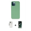 MARSİLYAN™- iPhone 12 Pro Kılıf Zirve Modern Özel Seri - Şeffaf 360 Full Body Arka Koruyucu + Shine Kamera Lens - GS