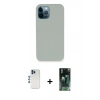 MARSİLYAN™- iPhone 12 Pro Kılıf Zirve Modern Özel Seri - Şeffaf 360 Full Body Arka Koruyucu + Mavi Shine Kamera Lens