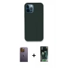MARSİLYAN™- iPhone 12 Pro Kılıf Zirve Modern Özel Seri - Şeffaf 360 Full Body Arka Koruyucu + Neon Fosforlu Kamera Lens - SI
