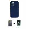 MARSİLYAN™- iPhone 12 Pro Kılıf Zirve Modern Özel Seri - Şeffaf 360 Full Body Arka Koruyucu + Neon Fosforlu Kamera Lens - YL