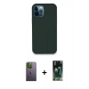 MARSİLYAN™- iPhone 12 Pro Kılıf Zirve Modern Özel Seri - Şeffaf 360 Full Body Arka Koruyucu + Neon Fosforlu Kamera Lens - YL