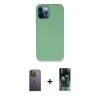 MARSİLYAN™- iPhone 12 Pro Kılıf Zirve Modern Özel Seri - Şeffaf 360 Full Body Arka Koruyucu + Neon Fosforlu Kamera Lens - YL