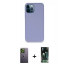 MARSİLYAN™- iPhone 12 Pro Kılıf Zirve Modern Özel Seri - Şeffaf 360 Full Body Arka Koruyucu + Neon Fosforlu Kamera Lens - YL