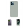 MARSİLYAN™- iPhone 12 Pro Kılıf Zirve Modern Özel Seri - Şeffaf 360 Full Body Arka Koruyucu + Neon Fosforlu Kamera Lens - YL