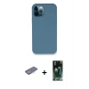MARSİLYAN™- iPhone 12 Pro Kılıf Zirve Modern Özel Seri - Şeffaf 360 Full Body Arka Koruyucu + Renkli Kamera Lens Koruma Cam - SI