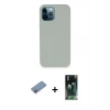 MARSİLYAN™- iPhone 12 Pro Kılıf Zirve Modern Özel Seri - Şeffaf 360 Full Body Arka Koruyucu + Shine Kamera Lens Koruma Cam - PE