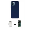 MARSİLYAN™- iPhone 12 Pro Kılıf Zirve Modern Özel Seri - Şeffaf 360 Full Body Arka Koruyucu + Shine Kamera Lens - GS