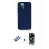 MARSİLYAN™- iPhone 12 Pro Kılıf Zirve Modern Özel Seri - Şeffaf 360 Full Body Arka Koruyucu + Shine Kamera Lens Koruma Cam - PE