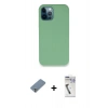 MARSİLYAN™- iPhone 12 Pro Kılıf Zirve Modern Özel Seri - Şeffaf Uv Polymer Nano Ekran Koruyucu + Metal Kamera Lens Koruma Cam - GS